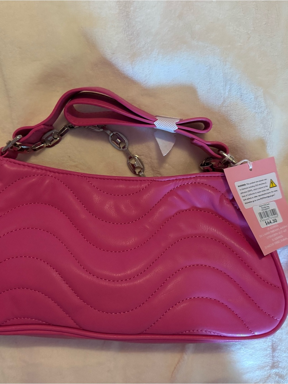 Hot Pink Bag with Chain Strap